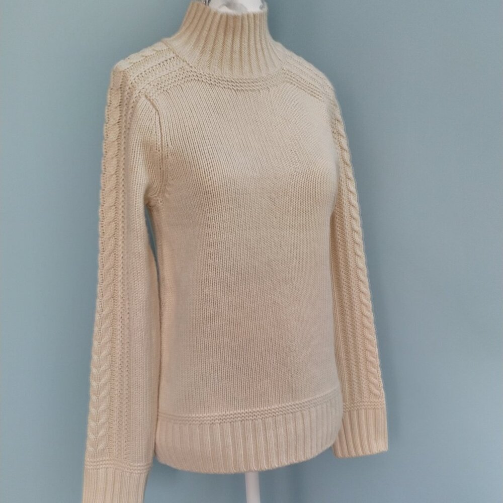 ROOTS Cableknit Wool Cashmere Turtleneck Sweater, XS